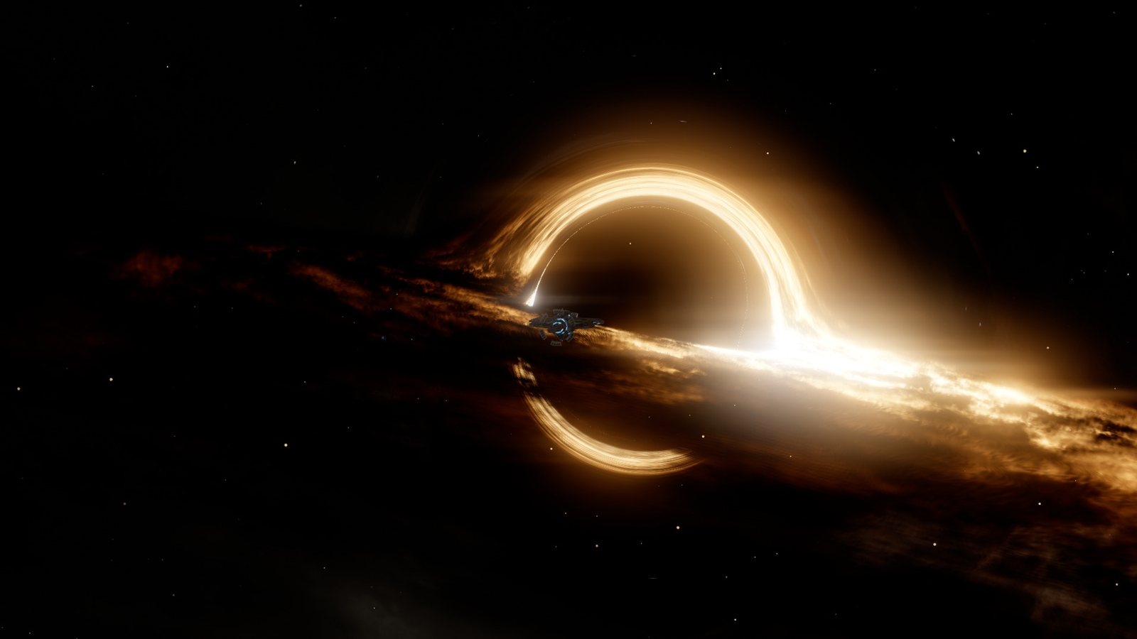 A ship at the edge of a black hole